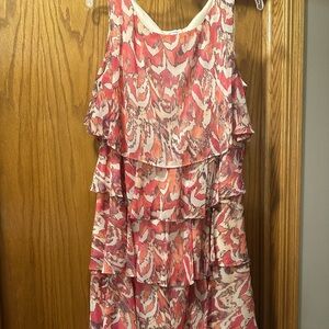 Elegant Pink and Purple Tiered Dress